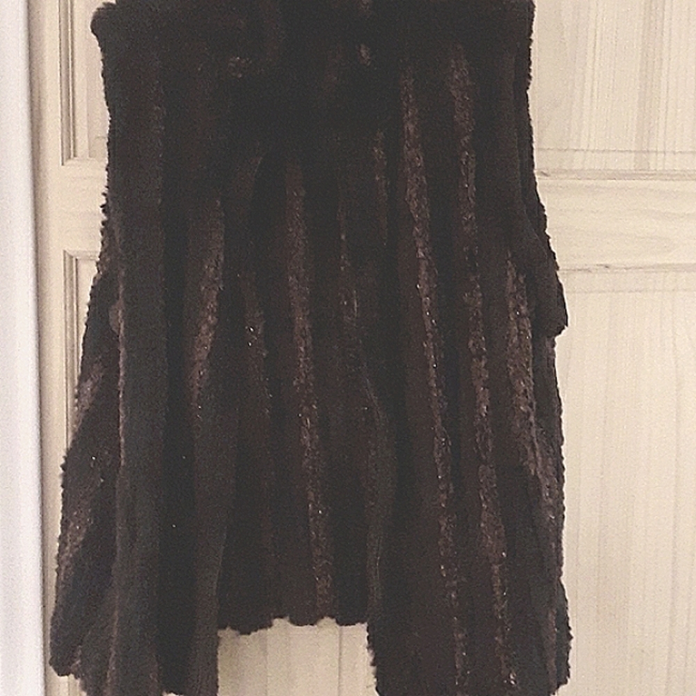 REAL GENUINE FUR VEST NWT BROWN TWO TONE BEAUTIFUL 3X